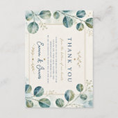 Elegant Blue Eucalyptus Watercolor サンキューカード (正面)