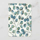 Elegant Blue Eucalyptus Watercolor サンキューカード (裏面)