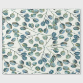 Elegant Blue Eucalyptus Watercolor ラッピングペーパー (フラット)