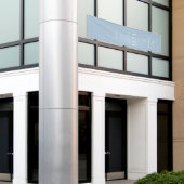 Elegant Blue Fabric Wedding Welcome Banner 横断幕 (ビルの外側)