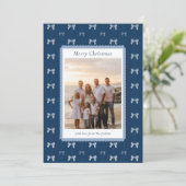 Elegant Blue Family Christmas Card カード (スタンド正面)