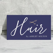 Elegant Blue Faux Copper Scissors Hair Stylist 名刺