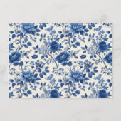 Elegant Blue Floral エンクロージャーカード (裏面)