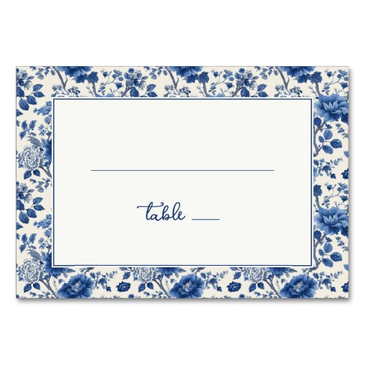 Elegant Blue Floral テーブルナンバー (正面)