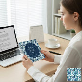 Elegant Blue Floral ノートブック