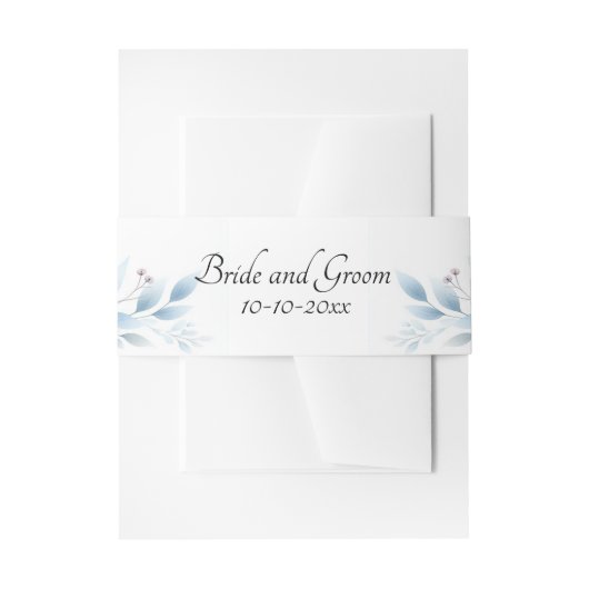 Elegant Blue Floral 招待状ベリーバンド (正面例)