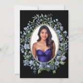 Elegant Blue Floral 18th Birthday Debut 招待状 (裏面)