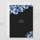 Elegant Blue Floral 27th Birthday Party Invitation 招待状 (裏面)