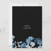 Elegant Blue Floral 27th Birthday Party Invitation 招待状 (裏面)