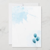 Elegant Blue Floral Baby Boy Welcome 招待状 (裏面)