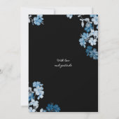 Elegant Blue Floral Birthday Party Invitation 招待状 (裏面)
