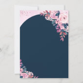 Elegant Blue Floral Boho Wedding Invitation  招待状 (裏面)