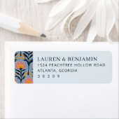 Elegant Blue Floral Borders ラベル (インサイチュ)