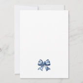 Elegant Blue Floral Bow Photo Graduation Party 招待状 (裏面)