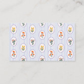 Elegant Blue Floral Chic Script Interior Designer 名刺 (裏面)