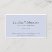 Elegant Blue Floral Chic Script Interior Designer 名刺 (正面)