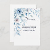Elegant Blue Floral Directions Enclosure Card サンキューカード (正面/裏面)