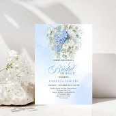 Elegant Blue Floral Eucalyptus Bridal Shower Invit 招待状