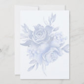 Elegant  Blue Floral Frame Wedding Invitation 招待状 (裏面)