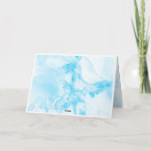 Elegant Blue Floral Happy Birthday Card サンキューカード (裏面)