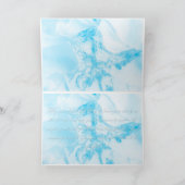 Elegant Blue Floral Happy Birthday Card サンキューカード (内部)