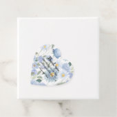 Elegant Blue Floral Heart Wedding Tag フェイバータグ (インサイチュ)