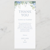 Elegant Blue Floral Hydrangea Wedding Thank You (正面)
