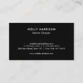 Elegant Blue Floral Interior Designer 名刺 (裏面)