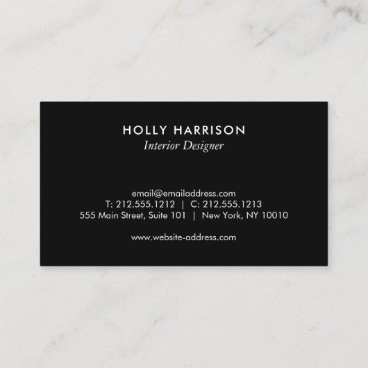 Elegant Blue Floral Interior Designer 名刺 (裏面)