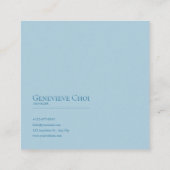 Elegant Blue Floral Lake Landscape Gold Frame スクエア名刺 (裏面)