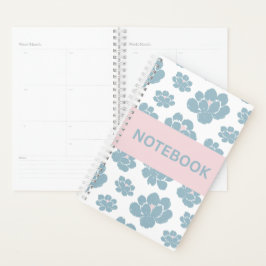 Elegant Blue Floral Notebook プランナー手帳