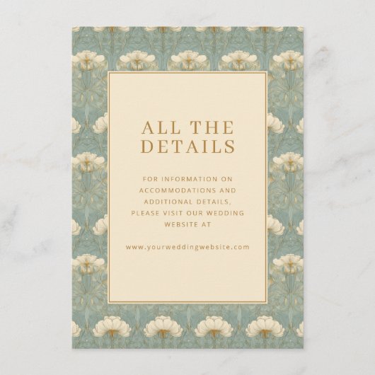 Elegant Blue Floral Pattern エンクロージャーカード (正面)