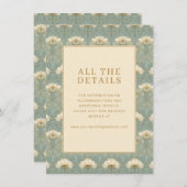 Elegant Blue Floral Pattern エンクロージャーカード (正面/裏面)