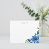 Elegant Blue Floral Personal Postcard ポストカード (スタンド正面)