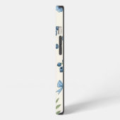 Elegant Blue Floral & Ribbon iPhone 13 Case – Aest iPhoneケース (左側面)