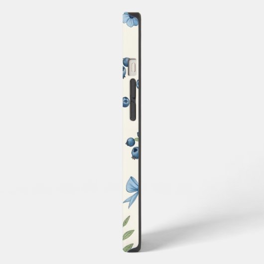 Elegant Blue Floral & Ribbon iPhone 13 Case – Aest iPhoneケース (左側面)