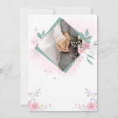 Elegant Blue Floral Save The Date Wedding Invite 招待状 (裏面)