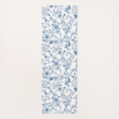 Elegant Blue Floral Toile Botanical Pattern  ヨガマット (裏面)