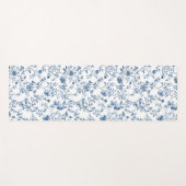 Elegant Blue Floral Toile Botanical Pattern  ヨガマット (正面(横))