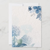 Elegant Blue Floral Watercolor Wedding Invitation  招待状 (裏面)