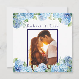 Elegant Blue Floral Wedding  セーブザデート