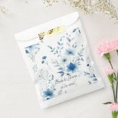 Elegant Blue Floral Wedding フェイバーバッグ (封をした状態)