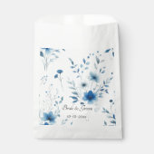 Elegant Blue Floral Wedding フェイバーバッグ (正面)