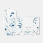 Elegant Blue Floral Wedding フェイバーボックス (折り畳みなし)