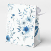 Elegant Blue Floral Wedding フェイバーボックス (裏面サイド)