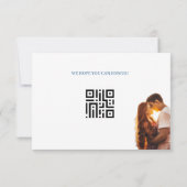 Elegant Blue Floral Wedding  出欠カード (裏面)