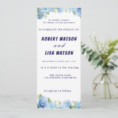 Elegant Blue Floral Wedding  招待状 (スタンド正面)