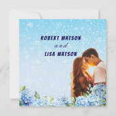 Elegant Blue Floral Wedding  招待状 (裏面)