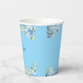 Elegant Blue Floral Wedding  紙コップ (左)