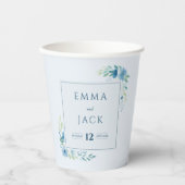 Elegant blue floral wedding 紙コップ (正面)
